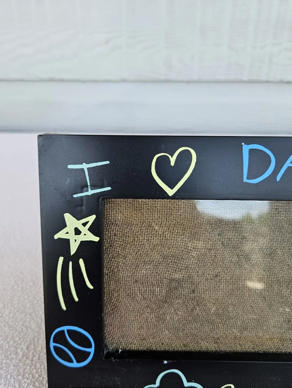 I Love My Daddy Chalkboard Photo Frame 4x6 Horizontal Child Writing Father's Day